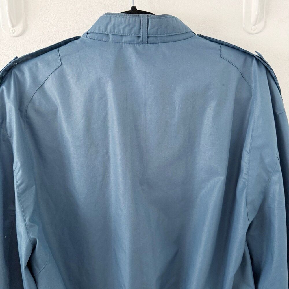 Vtg Members Only Cafe Racer Teal Blue Green Full Zip Bomber Jacket 44 L Large - Picture 16 of 16